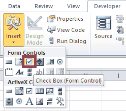 Excel VBA Form Control Checkboxes