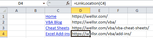 Extract URL from Excel Hyperlink