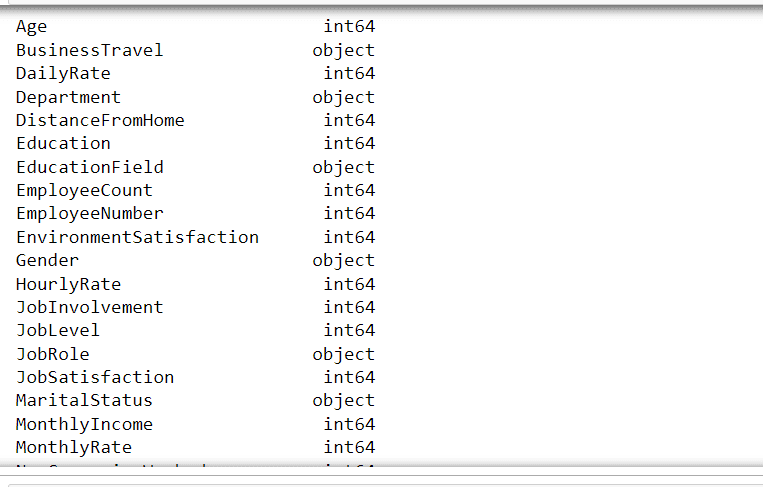 dataset column types