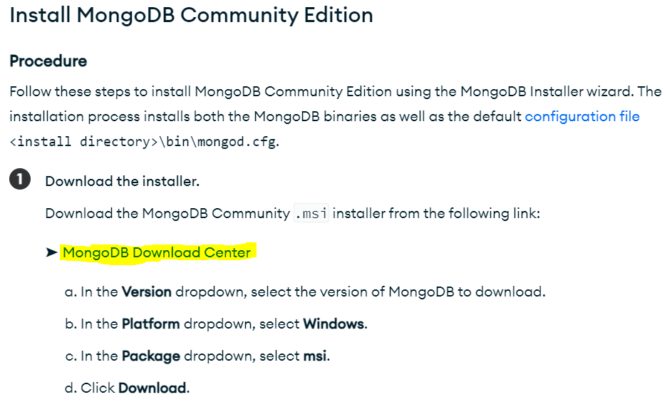 mongodb download center