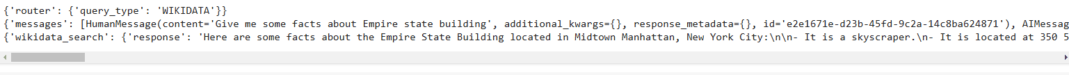 response from wikidata agent