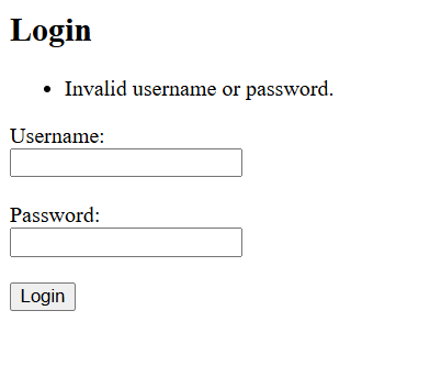 authentication failed