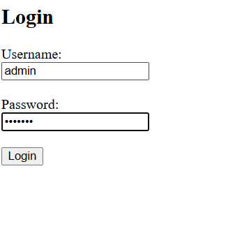 default login page