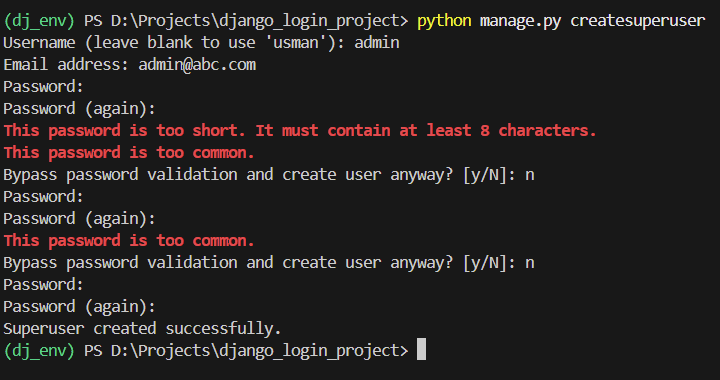 user creation