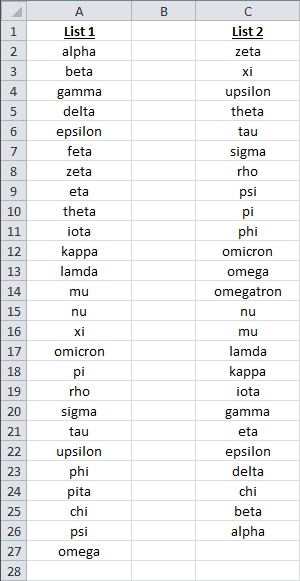 Excel Compare Two Columns Differences Before