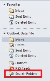 Outlook Search Folders Location
