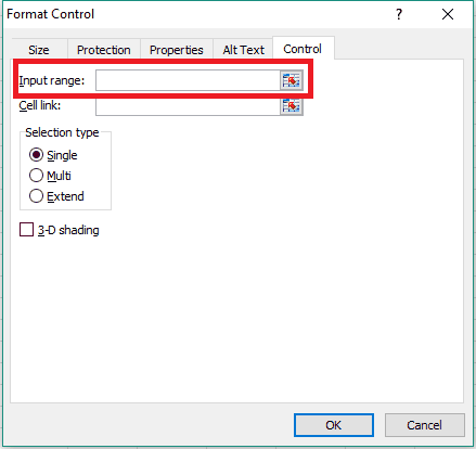 Form Control ListBox Input Range