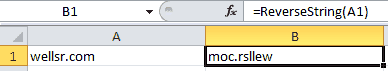 VBA StrReverse Reverses the Order of a String in Excel