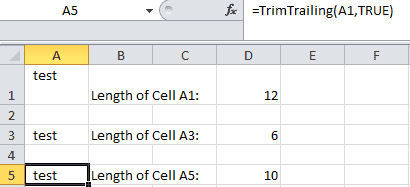 Excel Remove Trailing Spaces