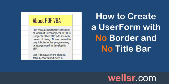 Hide or disable a VBA UserForm [X] close button - Excel Off The Grid