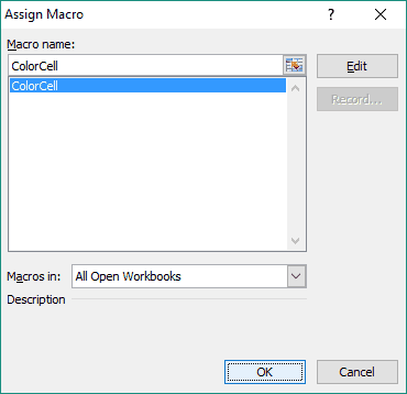 Assign Macro to a Shape in Excel