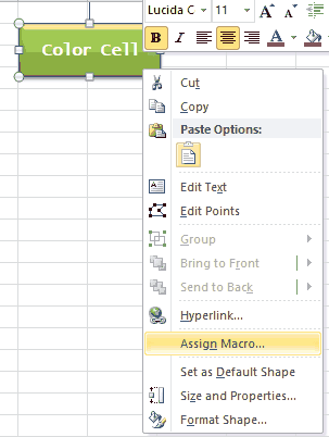 Right Click > Assign Macro