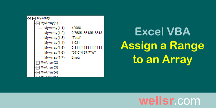 excel vba array assignment