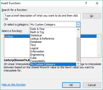 VBA MacroOptions Function Wizard UDF New Category