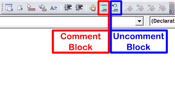 Comment and Uncomment Buttons