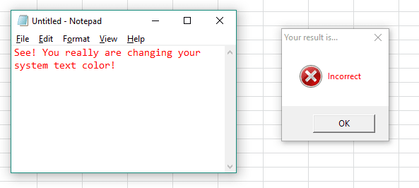 Windows System Text Color