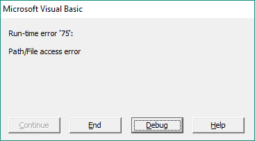 Prevent VBA MkDir Runtime Error 75