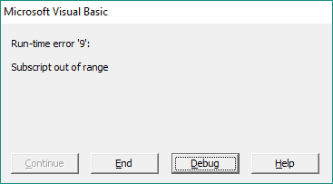 VBA System Error Message