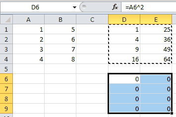 Formulas are pasted