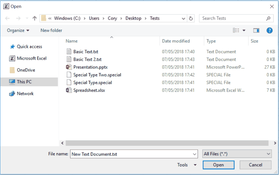 VBA GetOpenFilename File Picker