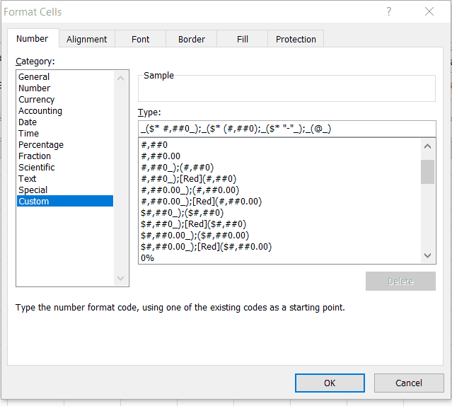 excel format negative percentage parentheses