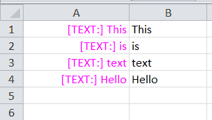 Cells with formatted text