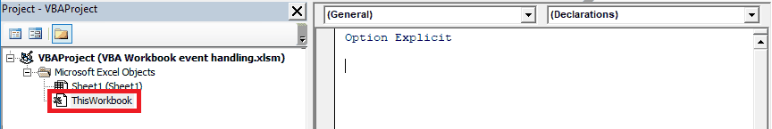VBA ThisWorkbook Excel Object