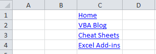 Excel Spreadsheet with Hyperlinks