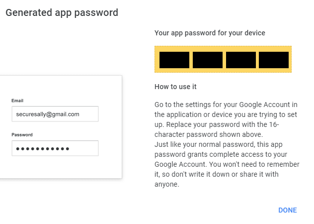 Google App Password for VBA (Other)