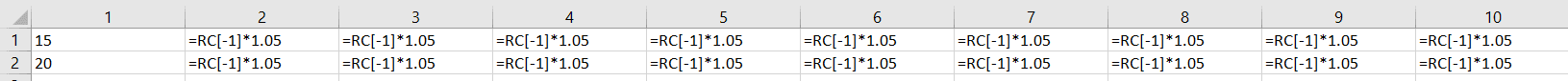 Simple R1C1-Style Notation Formulas