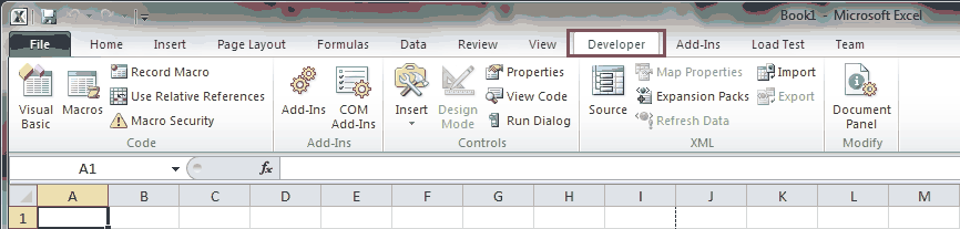 how to enable the developer tab in excel