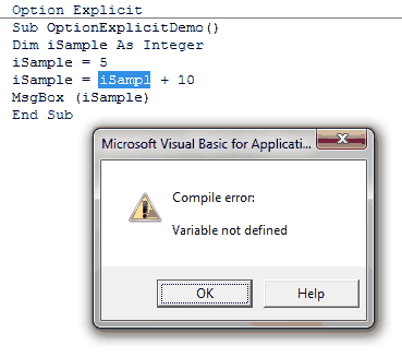 VBA Option Explicit Error